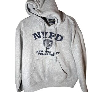 NYPD Official Licensed Hoodie Gray New York City Police Dept Sweatshirt Medium